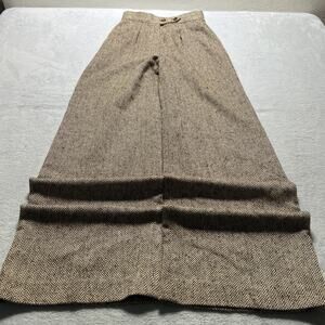 60s 70s Herringbone Bell Bottoms Beyond Baggy Wool Pants 24x31 Wide Leg Baggie